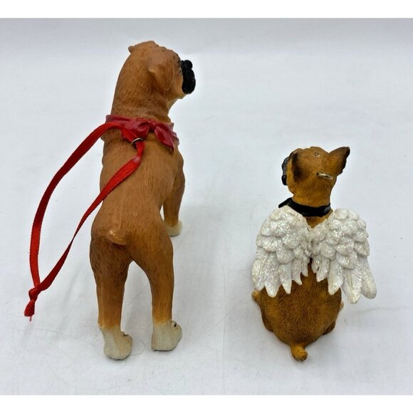 Boxer Dog Christmas Ornament Angel Wings Boxing Gloves Holiday Figurine Decor - Picture 4 of 10